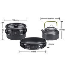 Load image into Gallery viewer, Portable Outdoor Camping Cookware Water Kettle Pan Sets Picnic Camping Cookware Cooking Kits Utensils for Hiking Picnic