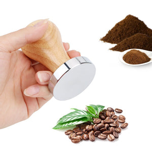 NICEYARD Flat Espresso Tamper Wood Handle Coffee Powder Hammer Stainless Steel Coffee Tamper Coffeeware Coffee Accessories