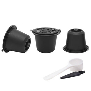 3 PCS Refillable Reusable Nespresso Coffee Capsule With 1PC Plastic Spoon Filter Pod Coffee Capsule Coffeeware Gift 20ML