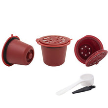 Load image into Gallery viewer, 3 PCS Refillable Reusable Nespresso Coffee Capsule With 1PC Plastic Spoon Filter Pod Coffee Capsule Coffeeware Gift 20ML
