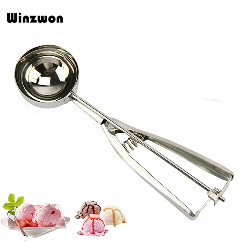 6cm Stainless Steel Ice Cream Spoon Mash Scoop Potato Watermelon Spoon Ice Cream Ball Maker Cooking Tools Kitchen Accessories