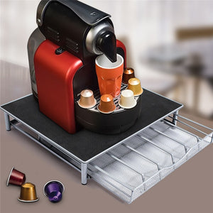 New 36pcs Nespresso Capsules Metal Capsule Coffee Pod Holder Rack Capsule Storage Drawers Organizer Coffeeware Sets