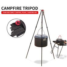 Load image into Gallery viewer, Outdoor Campfire Picnic Cookware Tripod Durable Portable Aluminum Alloy Hanging Hook Cooking Pot Grill Fishing Camping Equipment
