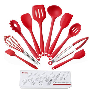 Non-stick Cookware Set Silicone Kitchenware Set of 10 Non-stick Baking Cookware Set Silicone Cookware Shovel Kitchenware PREUP