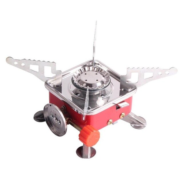 Outdoor Square Gas Stove Classic Portable Outdoor Camping Combustor Cookware Foldable Cooking Stove Gas Furnace