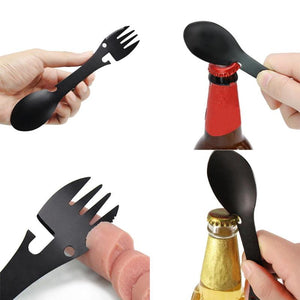 Multifunctional Camping Cookware Spoon Fork Bottle Opener Portable Tool Safety & Survival Durable Stainless Steel Fork