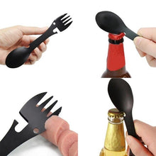 Load image into Gallery viewer, Multifunctional Camping Cookware Spoon Fork Bottle Opener Portable Tool Safety &amp; Survival Durable Stainless Steel Fork
