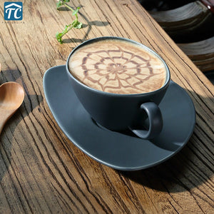 Coffee Cup Continental Pull Flower Creative Personality Household Ceramic Afternoon Tea Cups Saucer Coffeeware Milk Jugs