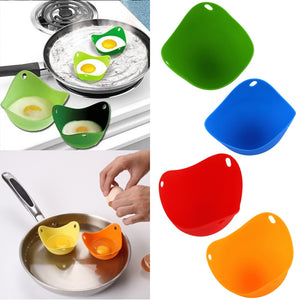 2pcs  Silicone Egg Poacher  Scrambler Eggs Mold Maker Cook Forms Poach Pods Kitchen Cookware Poached Baking Cup